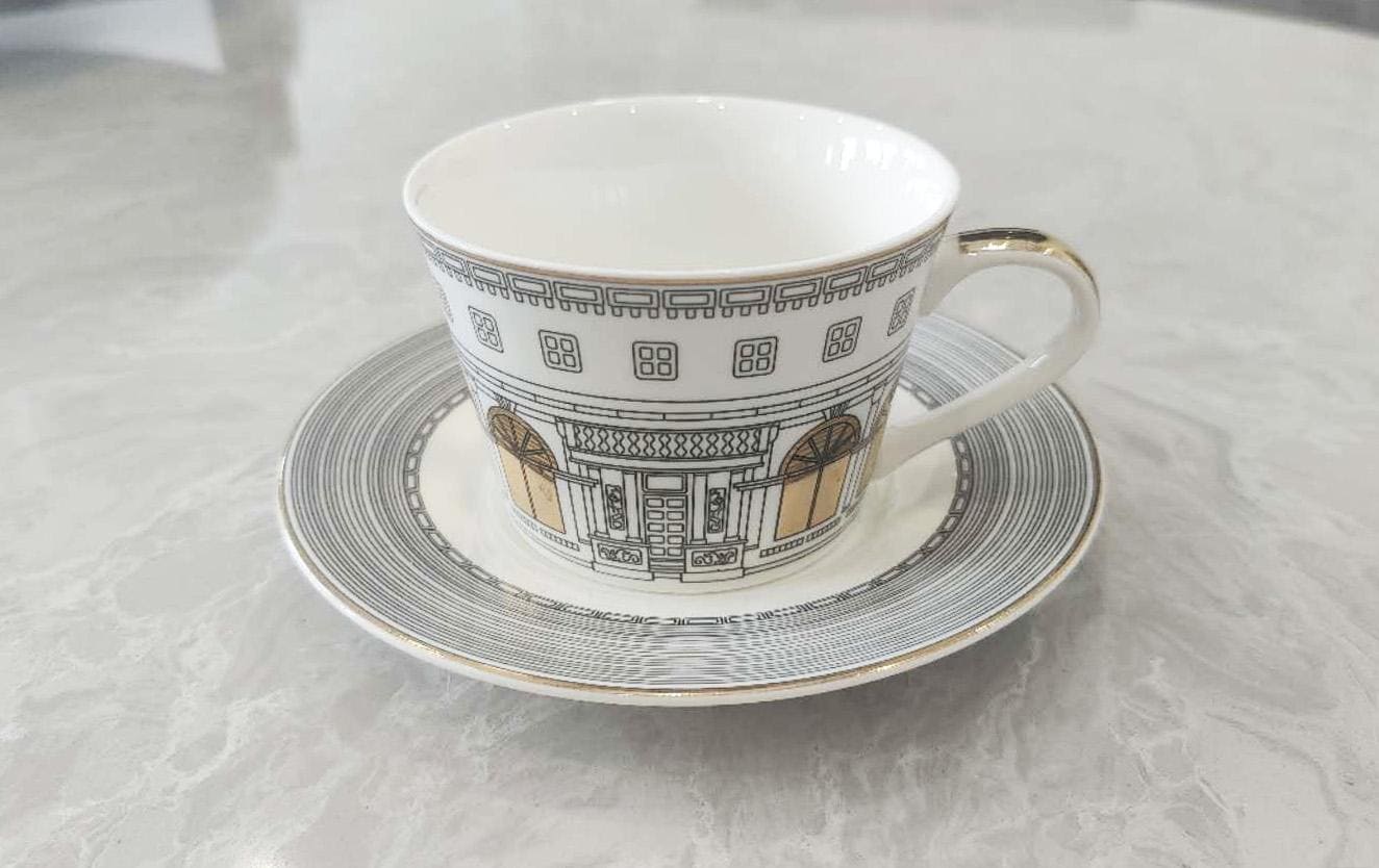 Golden City Cup Set | Luxury Gold Rim Tea Cup
