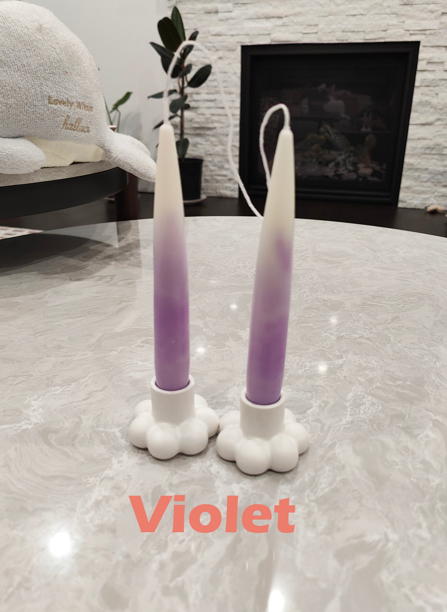 Pair of Ombre Taper Candles - Medium