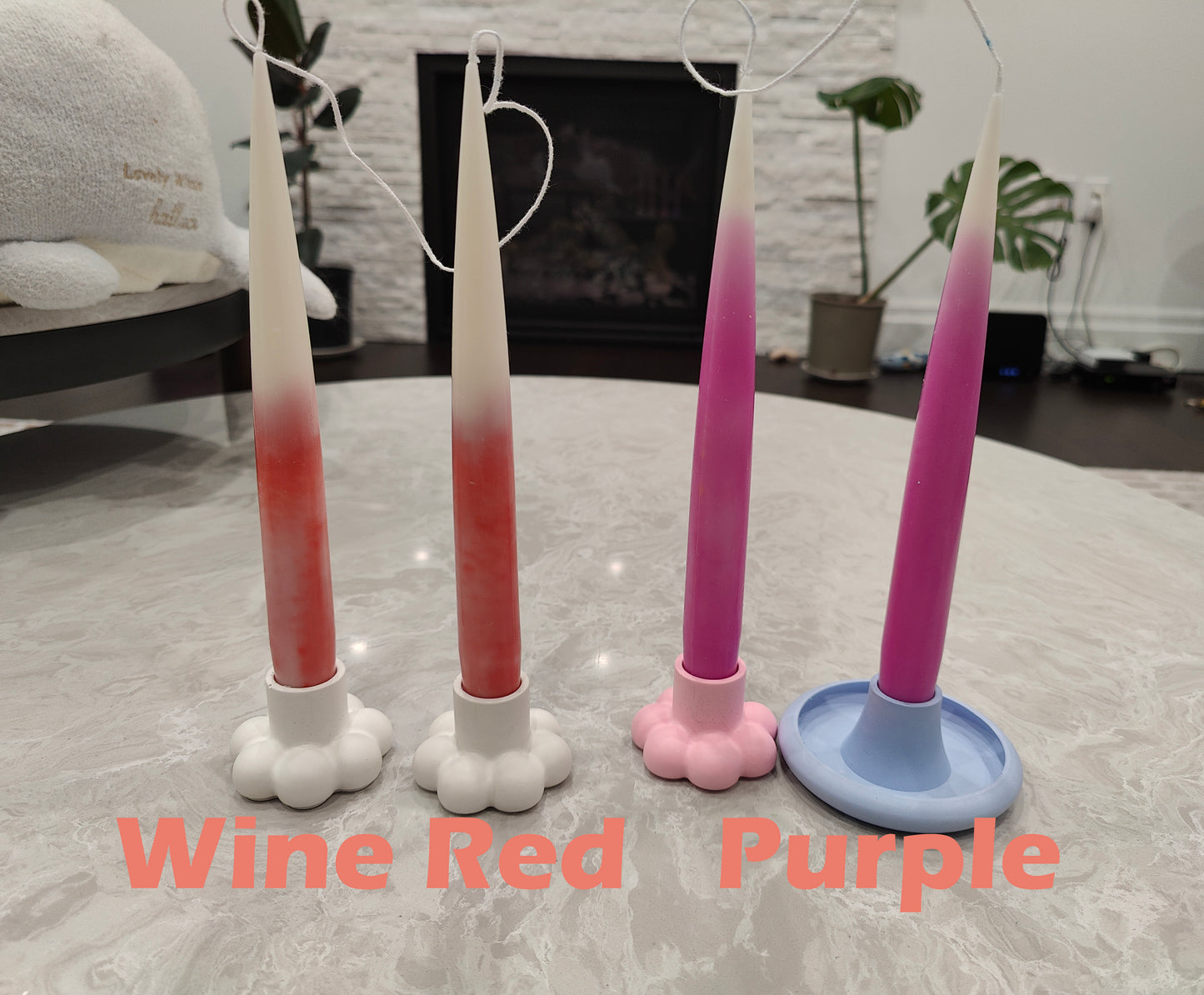 Pair of Ombre Taper Candles - Medium