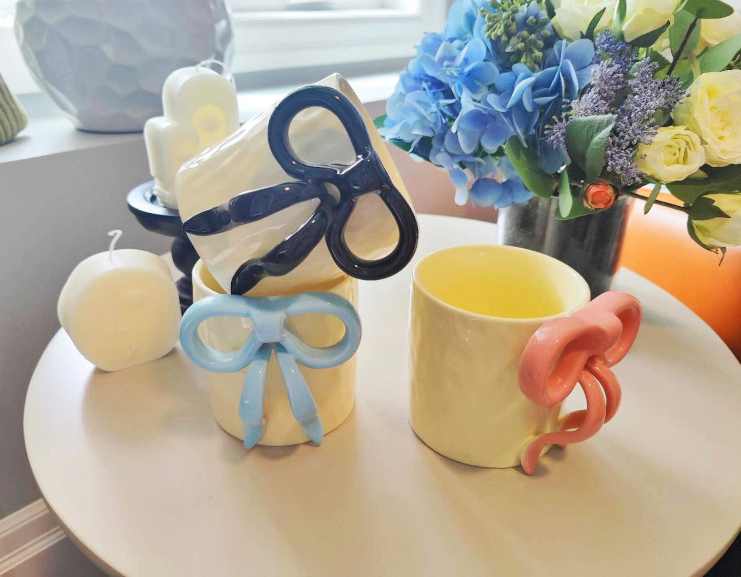 Bow Handle Ceramic Mug