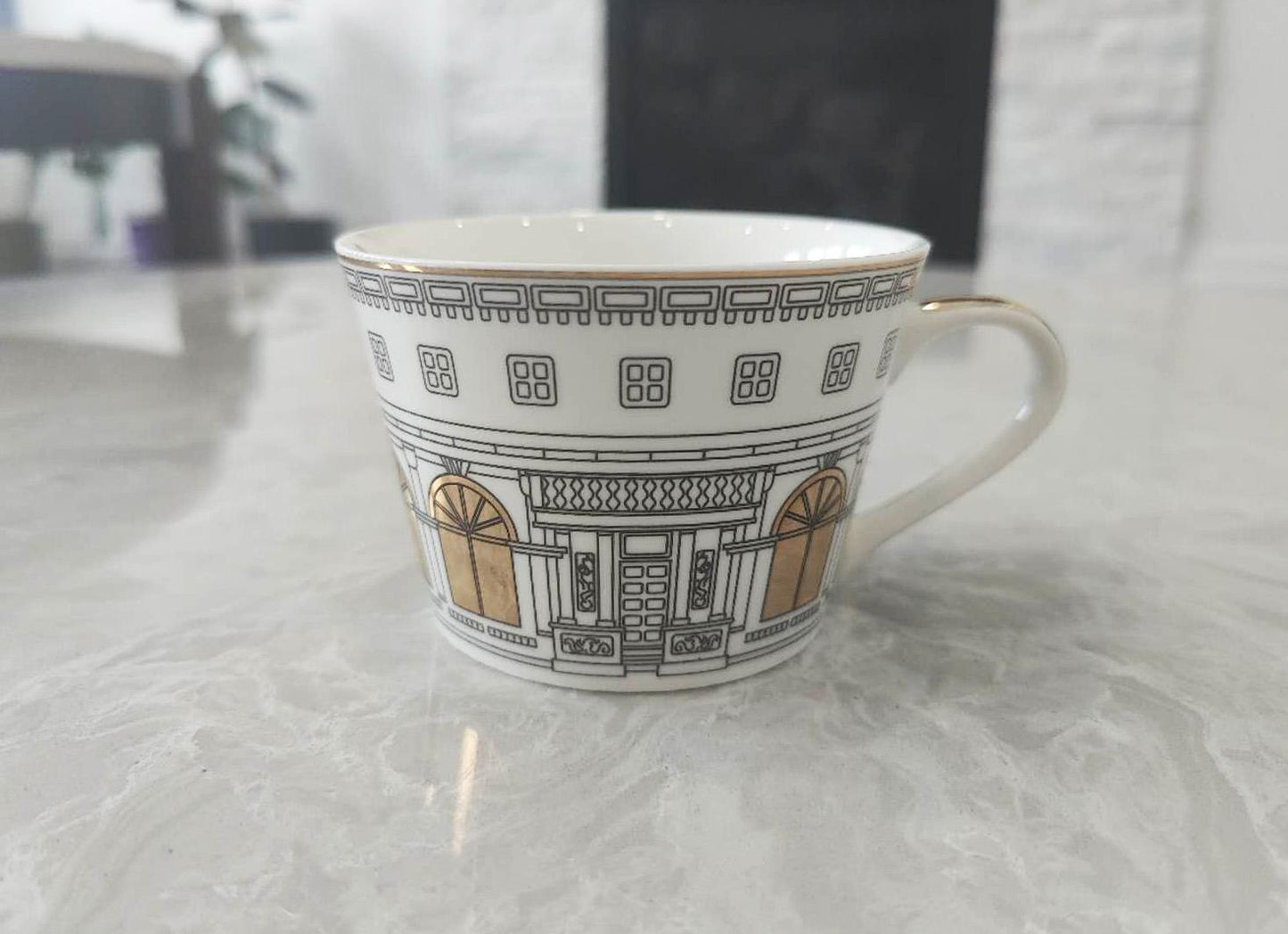 Golden City Cup Set | Luxury Gold Rim Tea Cup