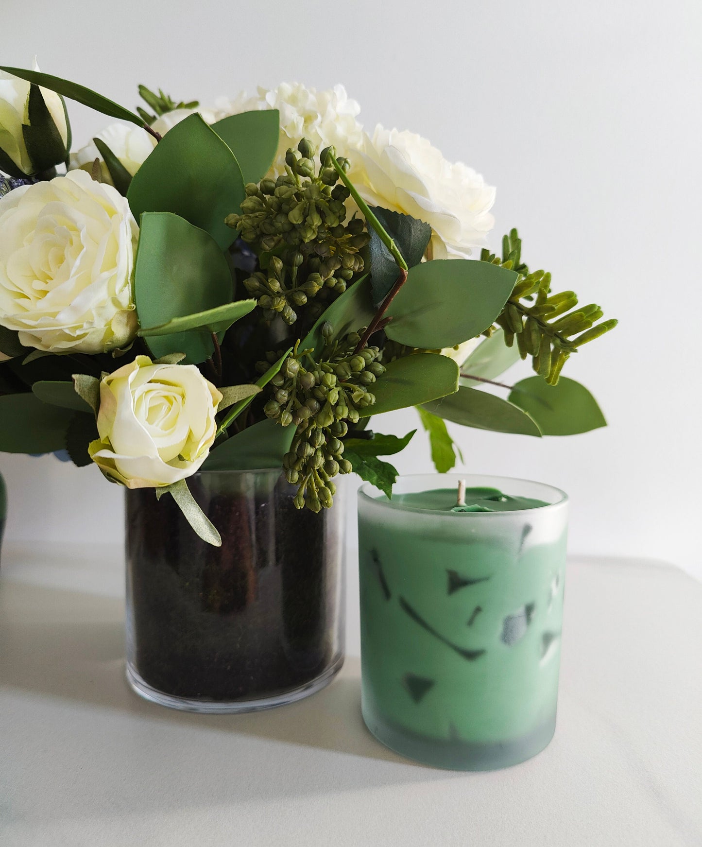 Green Tea Scented Candle - 8oz | Natural Soy wax, Beeswax, Gel wax
