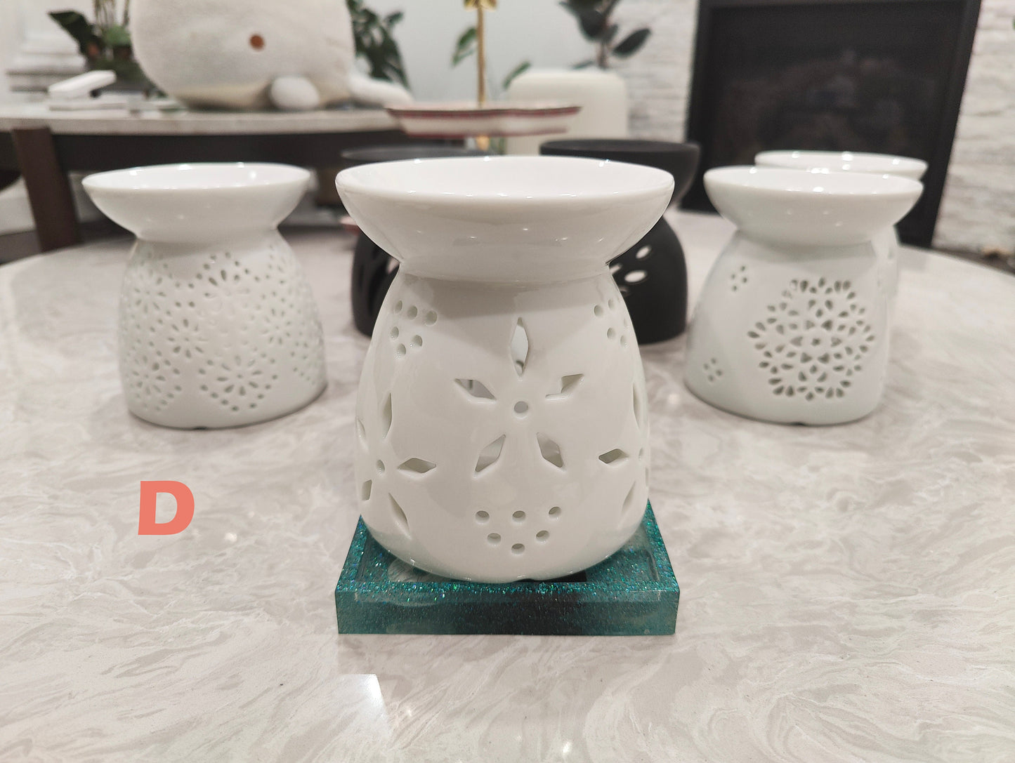 Handmade Ceramic Wax Melt Burner with Spoon