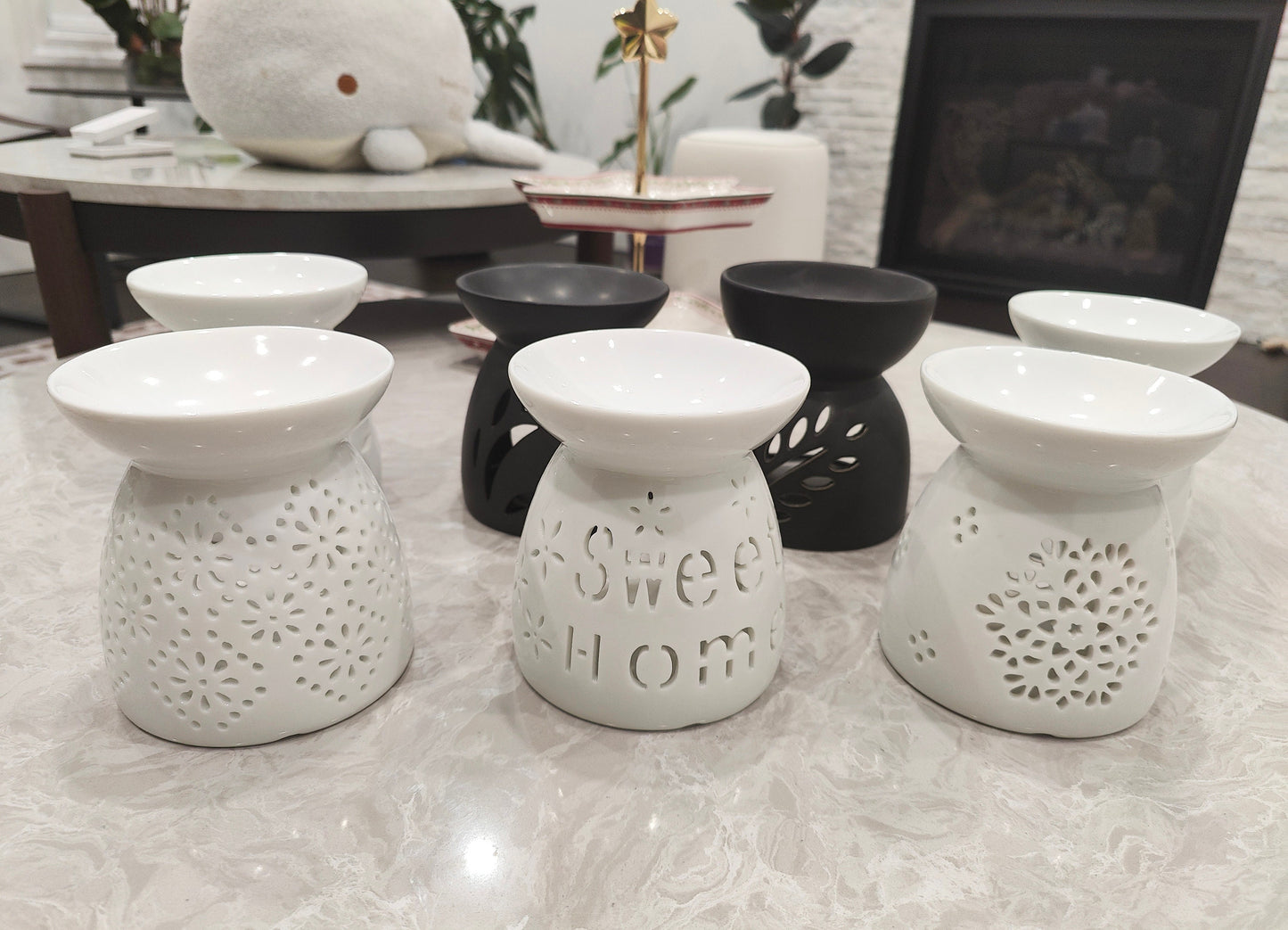 Handmade Ceramic Wax Melt Burner with Spoon