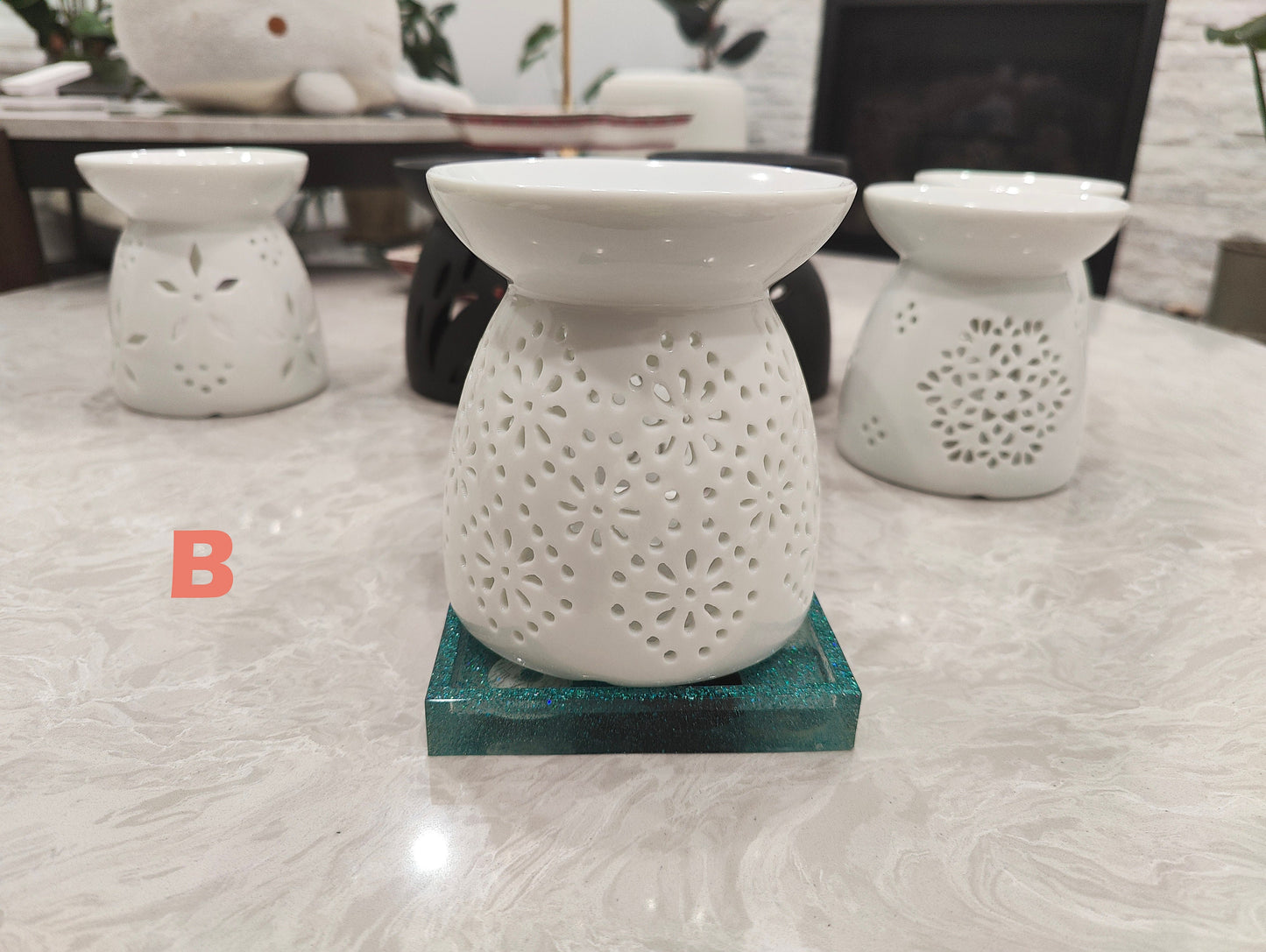 Handmade Ceramic Wax Melt Burner with Spoon