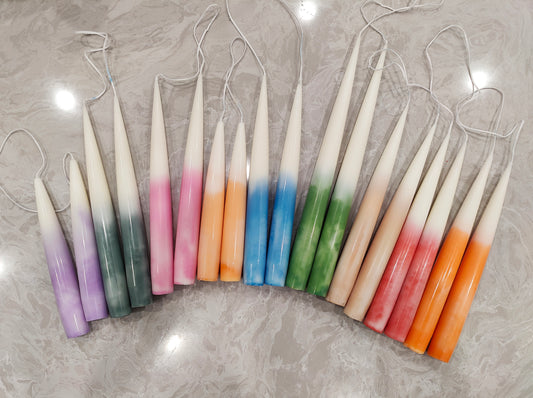 Pair of Ombre Taper Candles - Large