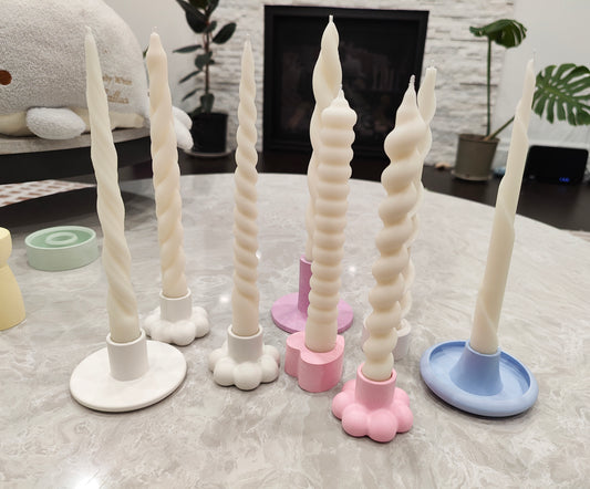 Minimalist Natural Taper Candles | Ivory, Beige Candlesticks