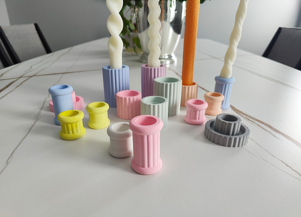 Candle holder with Roman column design