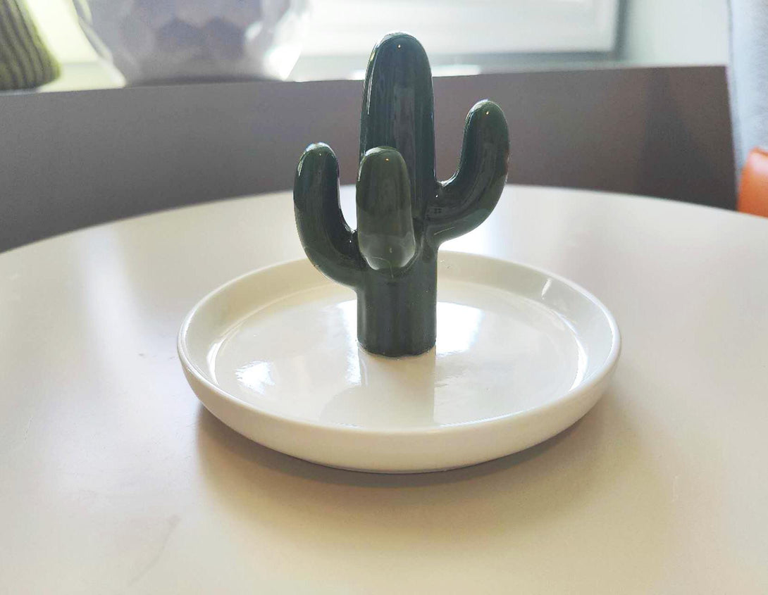 Ceramic Cactus & Aloe Jewelry Tray