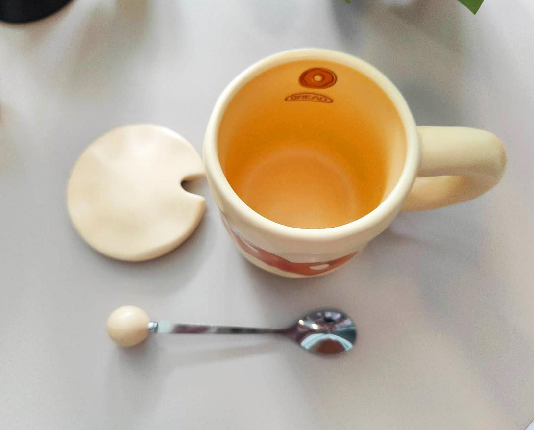 Ceramic Donut Mug with Lid Top view