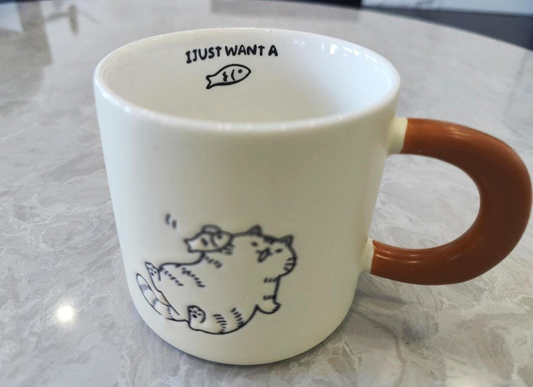 Cute Cartoon Kitty Mug Play Cat front view