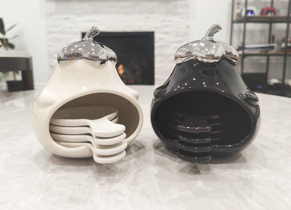 Eggplant Dipping Sauce Set - White & Black