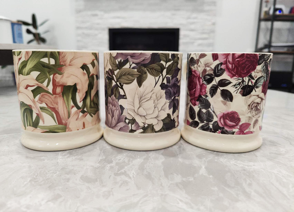 Floral Pattern Coffee Mug - Lily, Rose & Peony