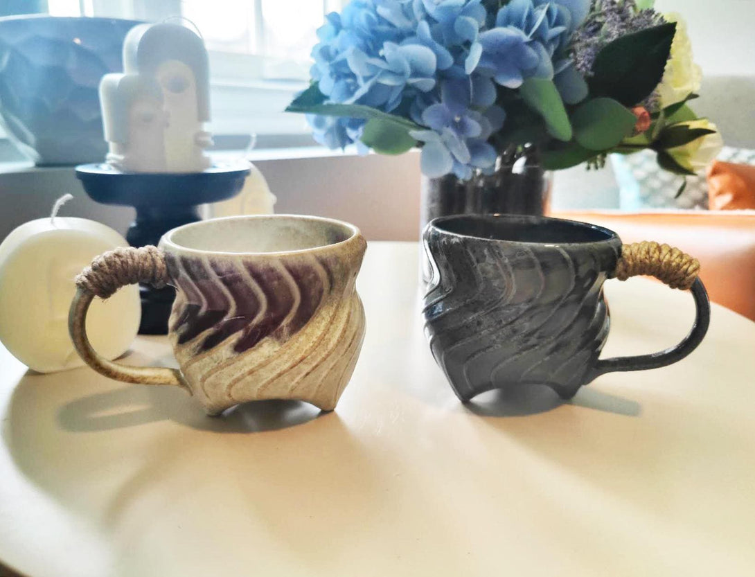 Handmade Irregular Wabi-Sabi Ceramic Mug Front view