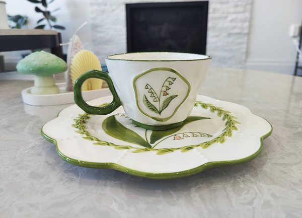3D Lily Cup Set | Elegant Floral Tea Cup & Saucer