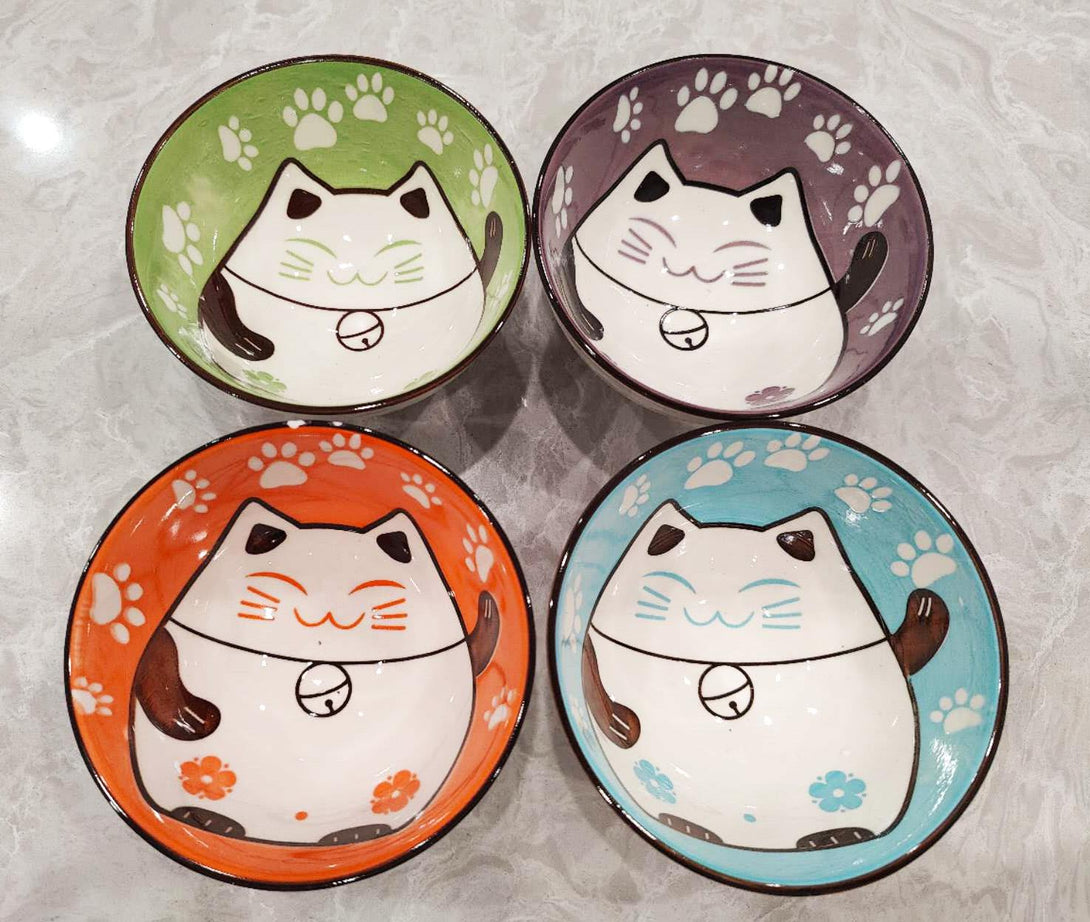 Lucky Cat Bowl Maneki-Neko Top view