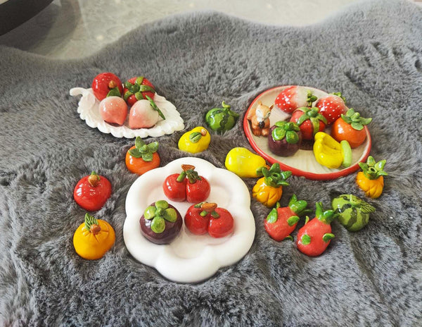 Mini Ceramic Fruit Decor