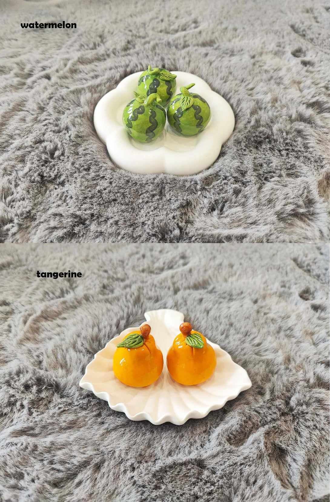 Mini Ceramic Fruit Decor Watermelon & tangerine
