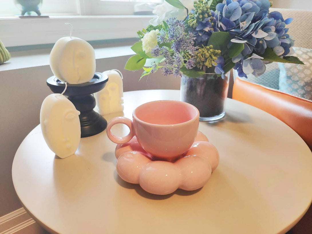 Pink Cloud Sunflower Coffee Cup & Saucer Set