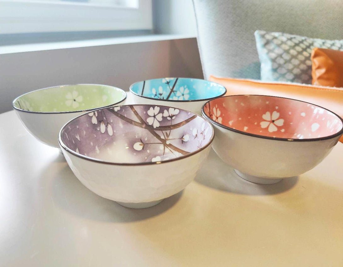 Sakura Cherry Blossom Ceramic Bow Side view