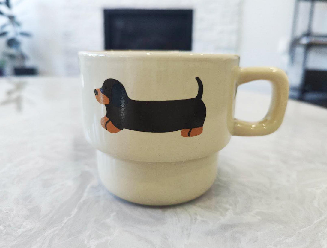Stacking Dachshund Dog Mugs single
