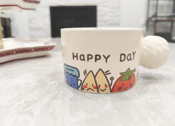 Vegetable Squad Cartoon Mug - Happy Day Mug & Breakfast Mug