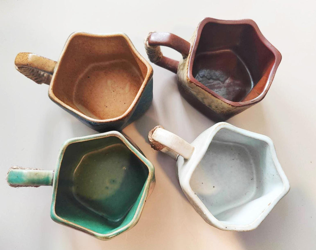 Wabi-Sabi Irregular Ceramic Mug Top view