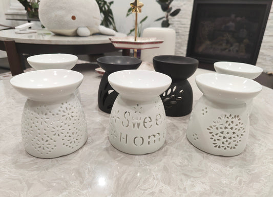Handmade Ceramic Wax Melt Burner with Spoon