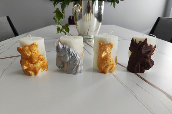 Bougie peinte en relief non parfumée | Bougie en relief faite main | Peinte non parfumée | Couleurs personnalisées | Cadeau de Noël | Décoration d'intérieur unique